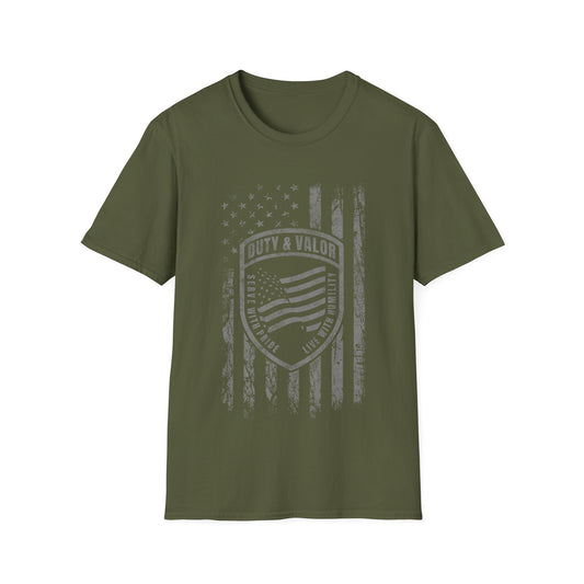 *Support The Disabled American Veterans Organization*  Front & Back Unisex Duty & Valor Softstyle T-Shirt
